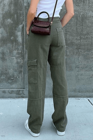 Style Core Aesthetics, New Style Trends - Jean cargo droit à poches plaquées