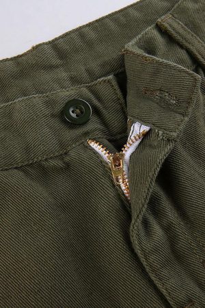 Style Core Aesthetics, New Style Trends - Jean cargo droit à poches plaquées