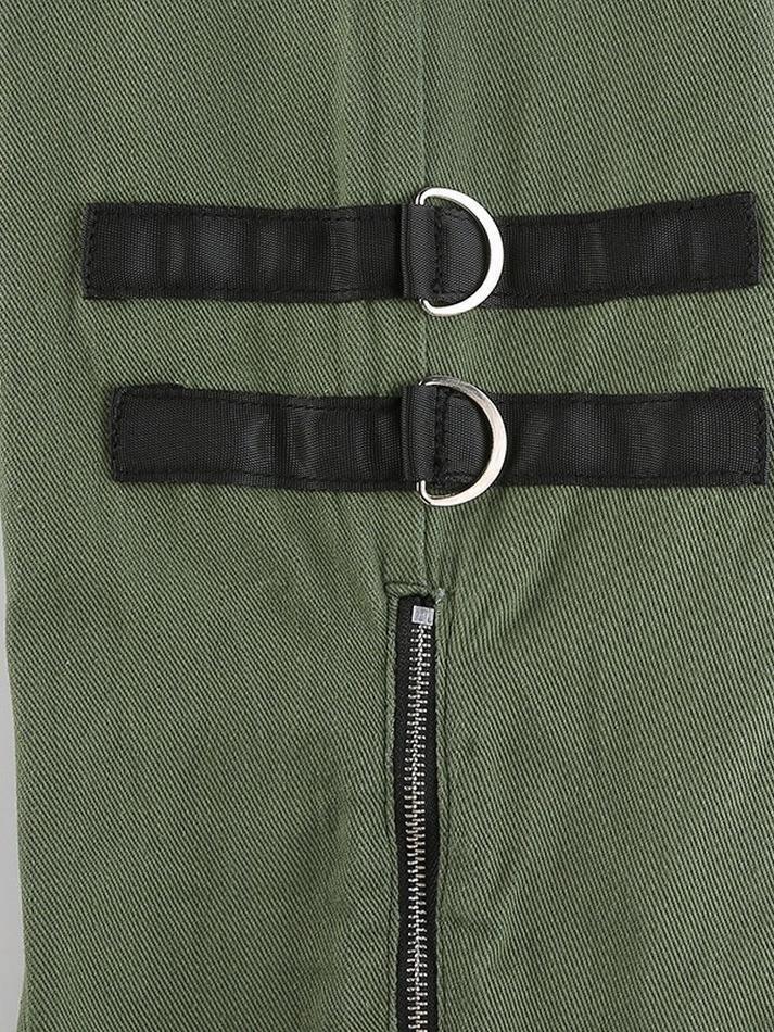 Style Core Aesthetics, New Style Trends - Jean cargo à fermeture éclair et décor métallique Style Core Aesthetics, New Style Trends - Jean cargo à fermeture éclair et décor métallique