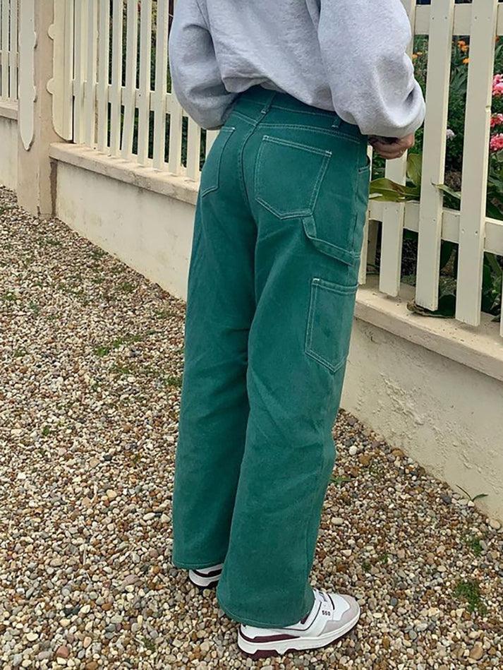 Style Core Aesthetics, New Style Trends - Jean cargo taille haute avec poche plaquée Style Core Aesthetics, New Style Trends - Jean cargo taille haute avec poche plaquée