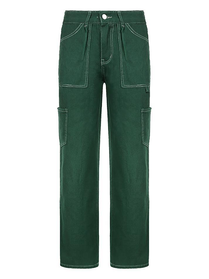 Style Core Aesthetics, New Style Trends - Jean cargo taille haute avec poche plaquée Style Core Aesthetics, New Style Trends - Jean cargo taille haute avec poche plaquée