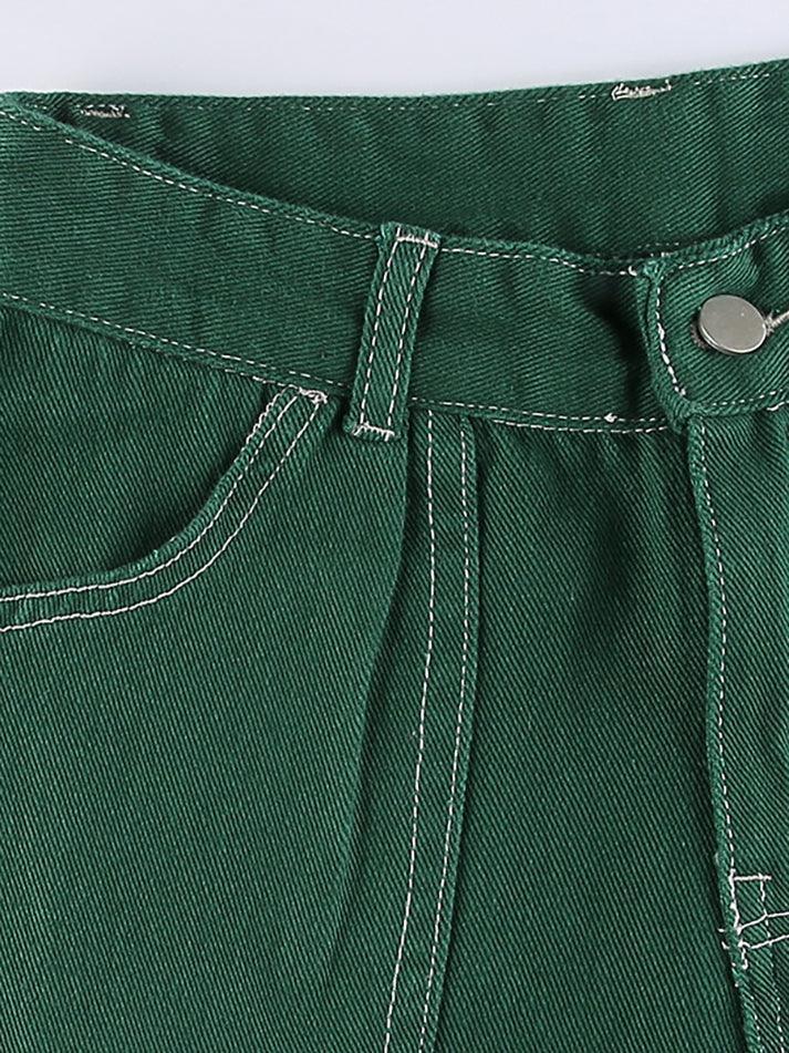 Style Core Aesthetics, New Style Trends - Jean cargo taille haute avec poche plaquée Style Core Aesthetics, New Style Trends - Jean cargo taille haute avec poche plaquée