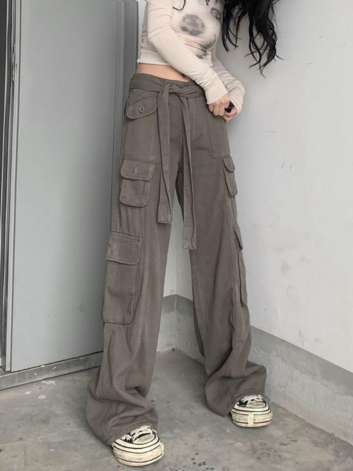 Style Core Aesthetics, New Style Trends - Jean cargo vintage avec poches Style Core Aesthetics, New Style Trends - Jean cargo vintage avec poches