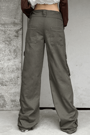 Style Core Aesthetics, New Style Trends - Jean cargo vintage boutonné à jambe droite