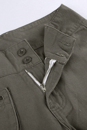 Style Core Aesthetics, New Style Trends - Jean cargo vintage boutonné à jambe droite