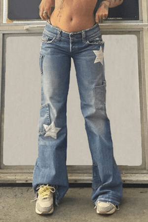 Style Core Aesthetics, New Style Trends - Jean cargo Vintage Star en détresse