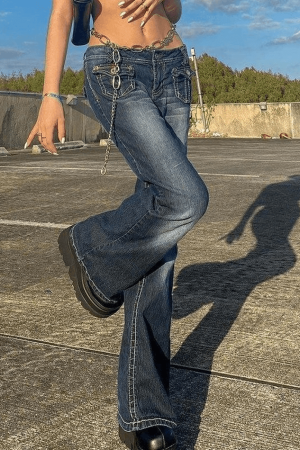 Style Core Aesthetics, New Style Trends - Jean cargo vintage taille basse