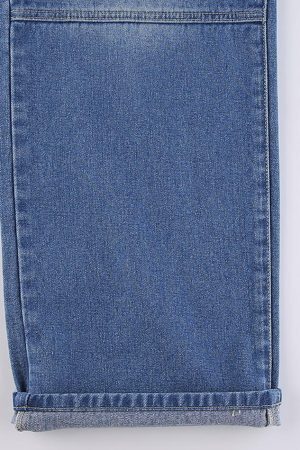 Style Core Aesthetics, New Style Trends - Jean imprimé cœur délavé vintage