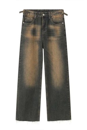 Style Core Aesthetics, New Style Trends - Jean large Y2K Burned Fade