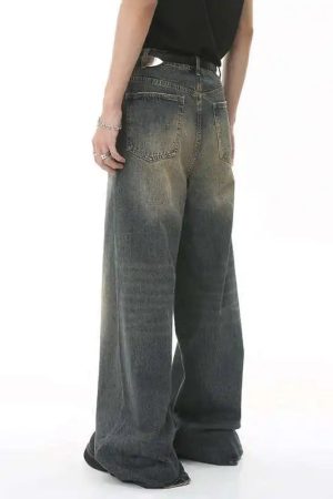Style Core Aesthetics, New Style Trends - Jean large Y2K Metro Mist