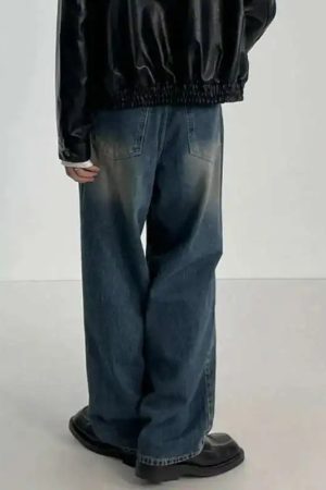 Style Core Aesthetics, New Style Trends - Jean large Y2K Stone Fade