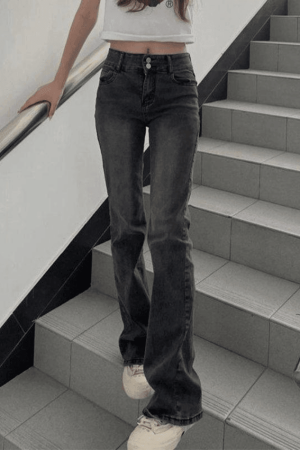 Style Core Aesthetics, New Style Trends - Jean skinny évasé à la cheville vintage