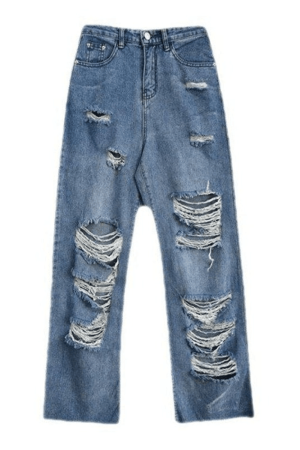 Style Core Aesthetics, New Style Trends - Jean super déchiré taille haute