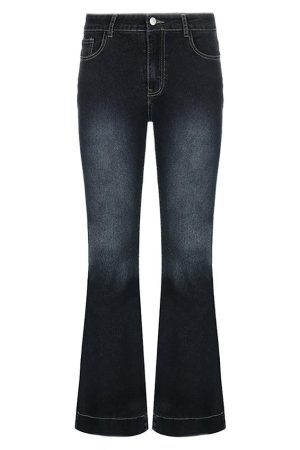 Style Core Aesthetics, New Style Trends - Jean évasé taille basse délavé