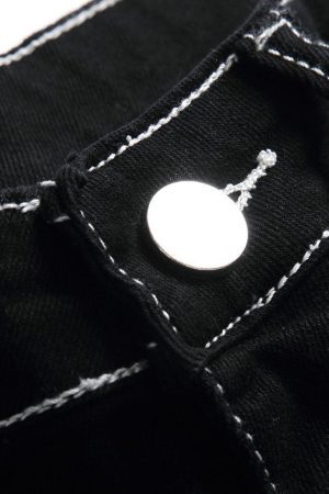 Style Core Aesthetics, New Style Trends - Jean évasé taille mi-haute délavé