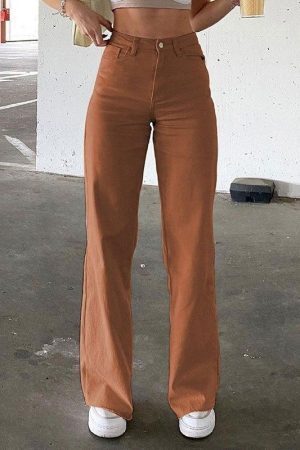 Style Core Aesthetics, New Style Trends - Jean évasé uni taille haute