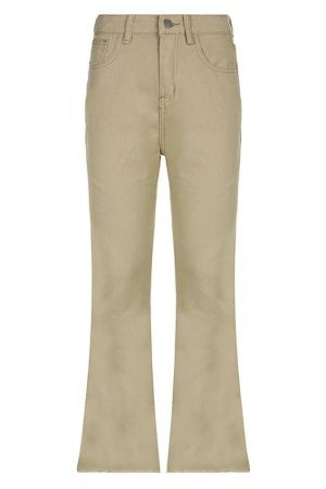 Style Core Aesthetics, New Style Trends - Jean évasé uni taille haute