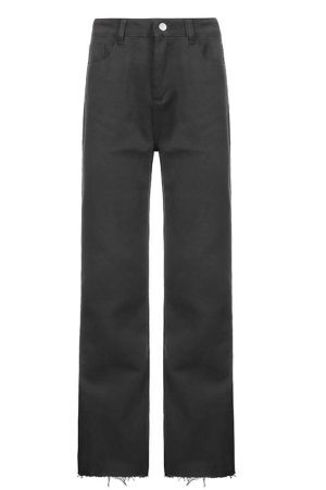 Style Core Aesthetics, New Style Trends - Jean évasé uni taille haute