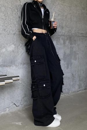 Style Core Aesthetics, New Style Trends - Jeans Cargo Multi-Poches Vintage Baggy