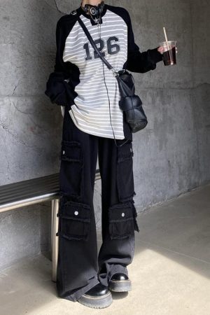 Style Core Aesthetics, New Style Trends - Jeans Cargo Multi-Poches Vintage Baggy