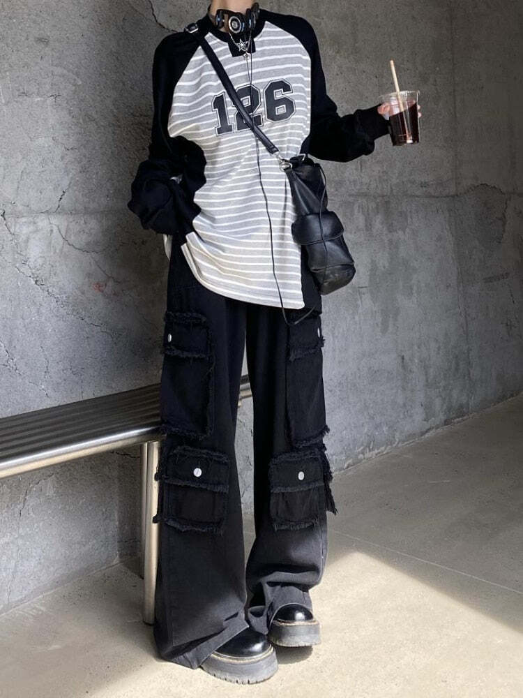 Style Core Aesthetics, New Style Trends - Jeans Cargo Multi-Poches Vintage Baggy Style Core Aesthetics, New Style Trends - Jeans Cargo Multi-Poches Vintage Baggy