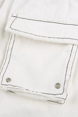 Style Core Aesthetics, New Style Trends - Jogger baggy blanc à rayures latérales