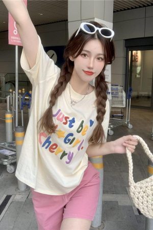 Style Core Aesthetics, New Style Trends - Just Be My Girl Cherry Tee