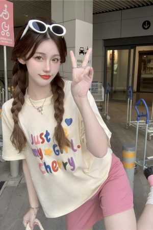 Style Core Aesthetics, New Style Trends - Just Be My Girl Cherry Tee