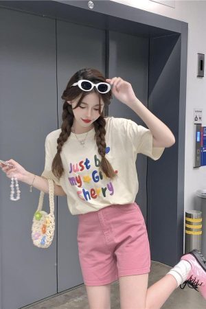 Style Core Aesthetics, New Style Trends - Just Be My Girl Cherry Tee