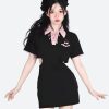 Style Core Aesthetics, New Style Trends - Kawaii Cherry Cut Out Mini Polo Dress
