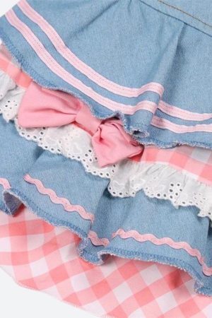 Style Core Aesthetics, New Style Trends - Kawaii Layered Denim Mini Skirt