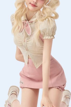 Style Core Aesthetics, New Style Trends - Kawaii Shirt & Skort Two Piece Set