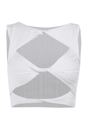 Style Core Aesthetics, New Style Trends - Kink Cutout White Tank Top