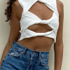 Style Core Aesthetics, New Style Trends - Kink Cutout White Tank Top