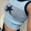 Style Core Aesthetics, New Style Trends - Knitted Star Cropped Tank Top