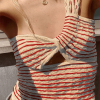 Style Core Aesthetics, New Style Trends - Knitted Stripe One Shoulder Tank Top