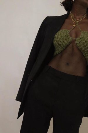 Style Core Aesthetics, New Style Trends - Knitting Halter Crop Top