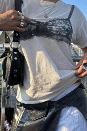 Style Core Aesthetics, New Style Trends - Lace Bra Tee