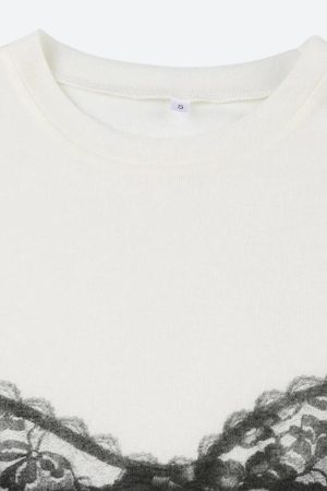 Style Core Aesthetics, New Style Trends - Lace Bra Tee