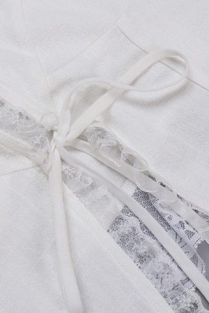 Style Core Aesthetics, New Style Trends - Lace Trim Ruffle Crop Tank Top