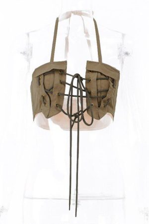 Style Core Aesthetics, New Style Trends - Lace Up Halter Top