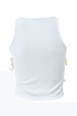Style Core Aesthetics, New Style Trends - Lace Up Ribbed Cropped Tank Top