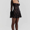Style Core Aesthetics, New Style Trends - Lace Wired Cups Plunge Neck Mini Dress