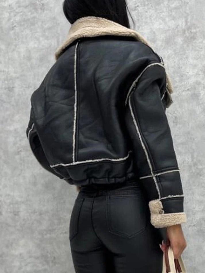 Style Core Aesthetics, New Style Trends - Lambswool Short Zip Up Jacket Style Core Aesthetics, New Style Trends - Lambswool Short Zip Up Jacket