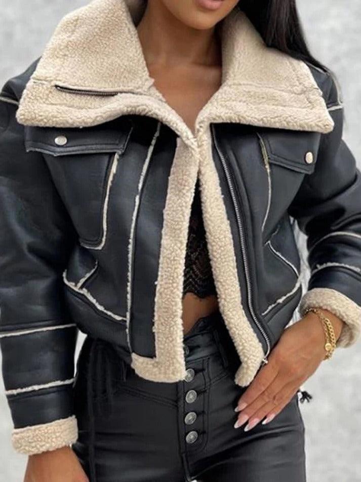 Style Core Aesthetics, New Style Trends - Lambswool Short Zip Up Jacket Style Core Aesthetics, New Style Trends - Lambswool Short Zip Up Jacket