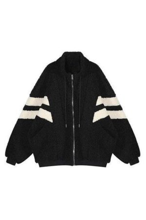 Style Core Aesthetics, New Style Trends - Lambswool Stripe Splice Jacket