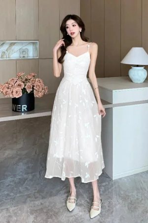 Style Core Aesthetics, New Style Trends - Leaves Mesh Midi Dress