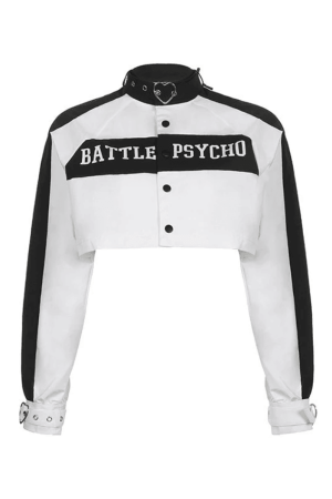 Style Core Aesthetics, New Style Trends - Letter Graphic Color Block Zip-Up Hoodie