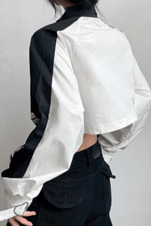 Style Core Aesthetics, New Style Trends - Letter Graphic Color Block Zip-Up Hoodie