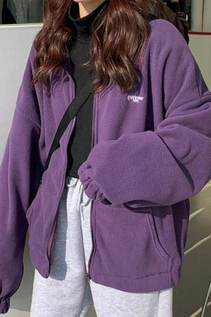 Style Core Aesthetics, New Style Trends - Letter Print Zip-up Jacket